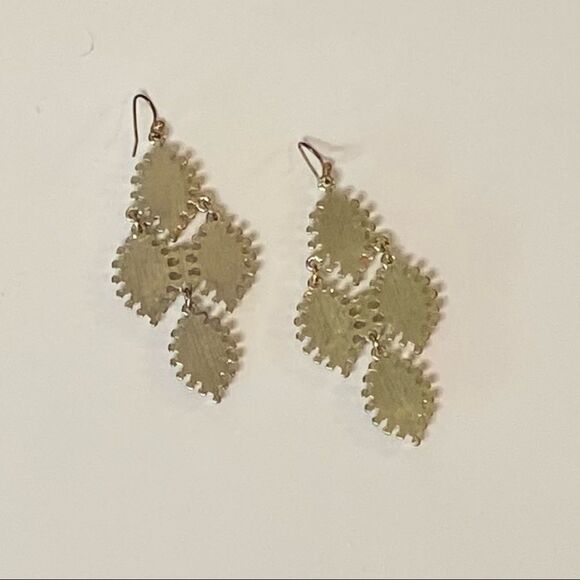 Gold & Peridot 🕶☀️ Diamond Dangle Earrings - Picture 3 of 3